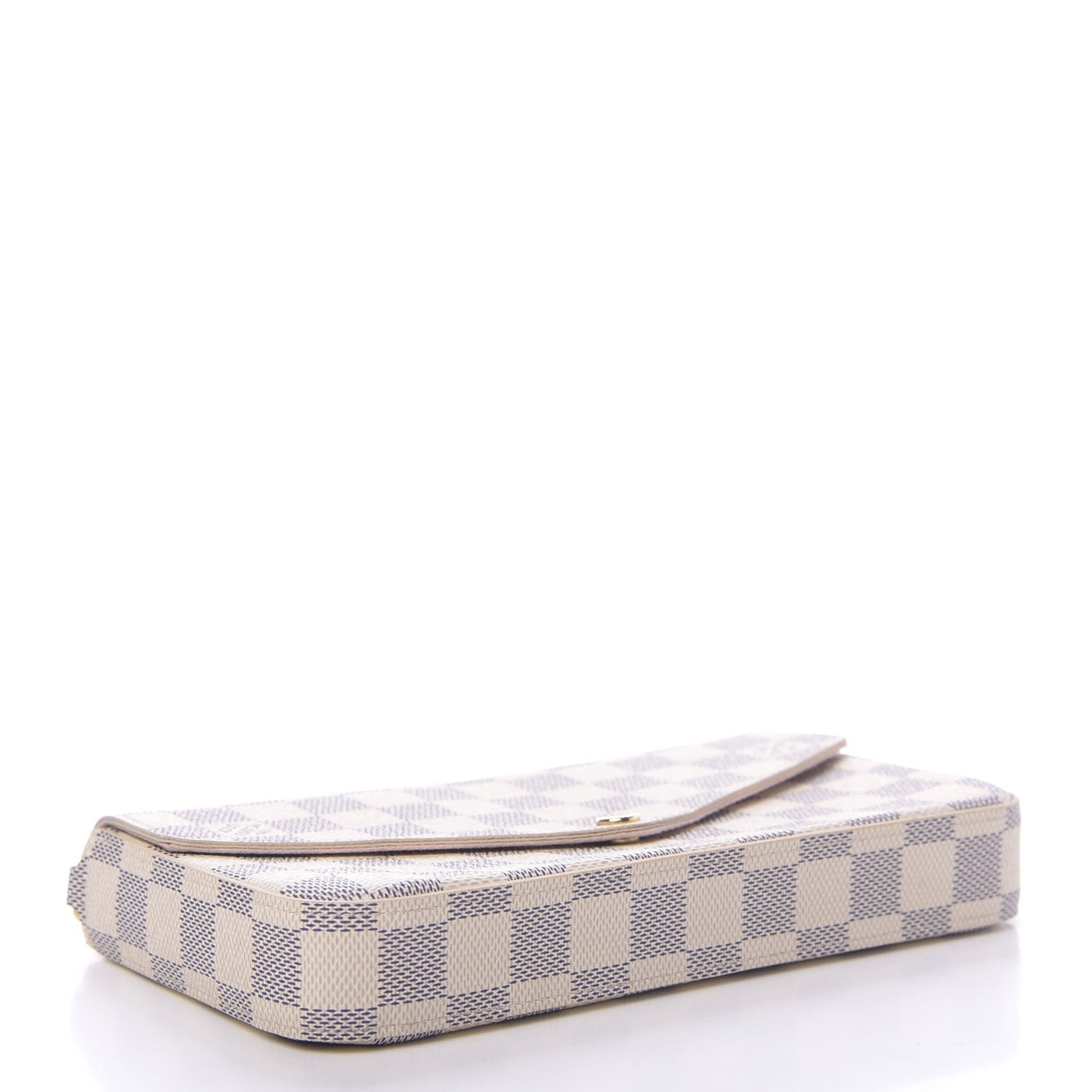 Damier Azur Pochette Felicie Chain Wallet Rose Ballerine