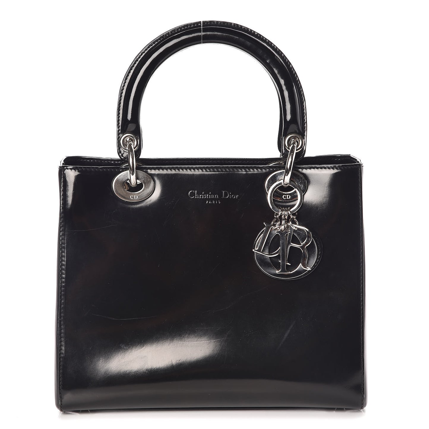 Patent Medium Lady Dior Black