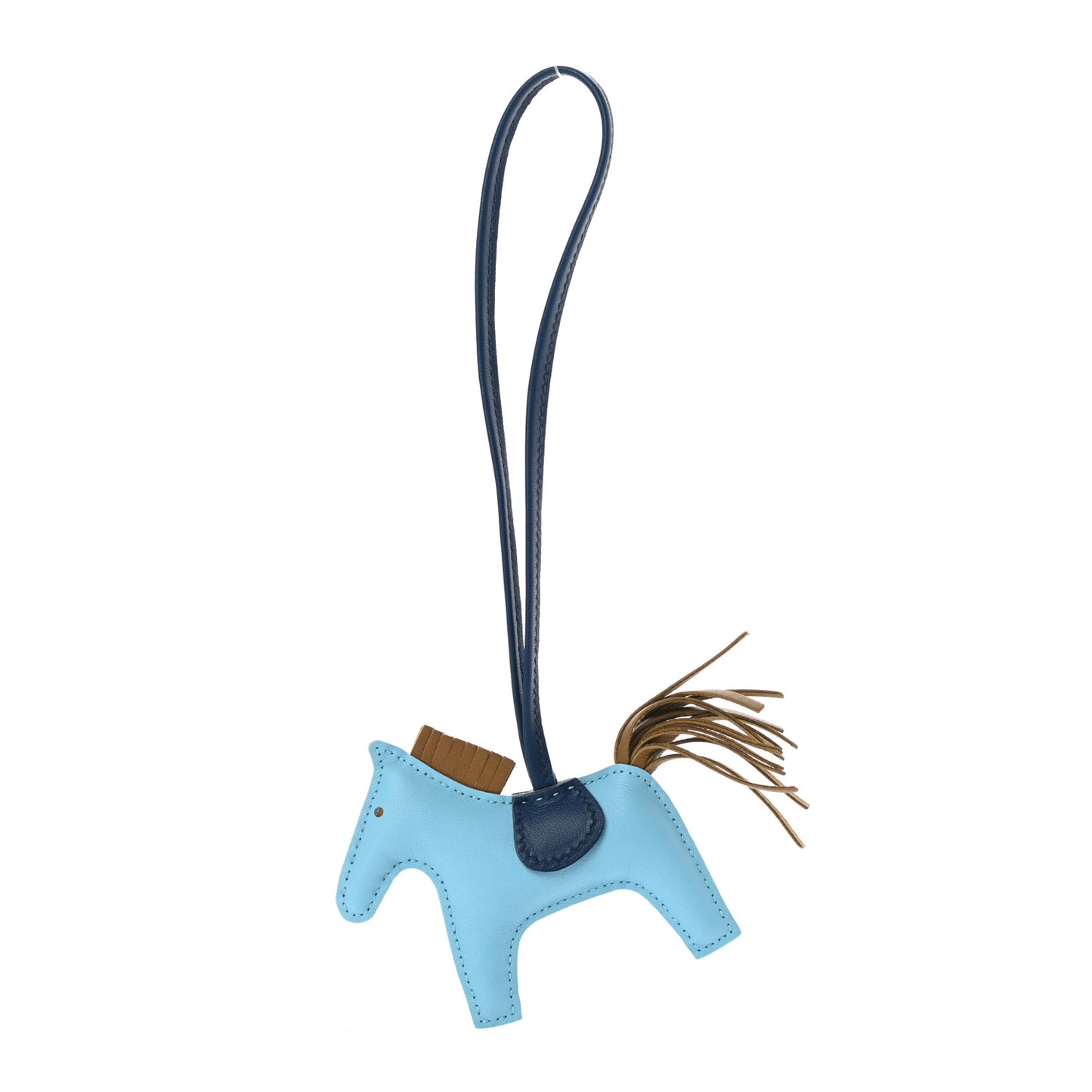 Milo Lambskin Grigri Rodeo Horse Bag Charm PM Celeste Bleu De Malte Kraft