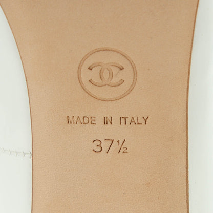 Chanel Patent Cap Toe CC Pumps 37.5 White Black 8 of 8