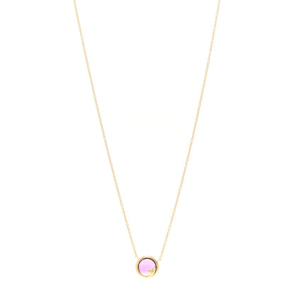 Tiffany 18K Yellow Gold Amethyst Paloma Picasso Olive Leaf Pendant Necklace 1 of 4