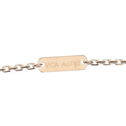 Van Cleef & Arpels 18K Yellow Gold Diamond Yellow Mother of Pearl Vintage Alhambra Pendant Necklace 7 of 8