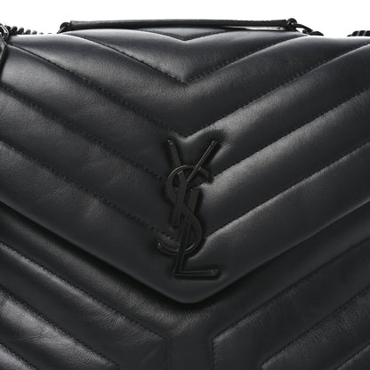 Saint Laurent Calfskin Y Quilted Monogram Monochrome Medium Loulou Chain Satchel Black 8 of 10