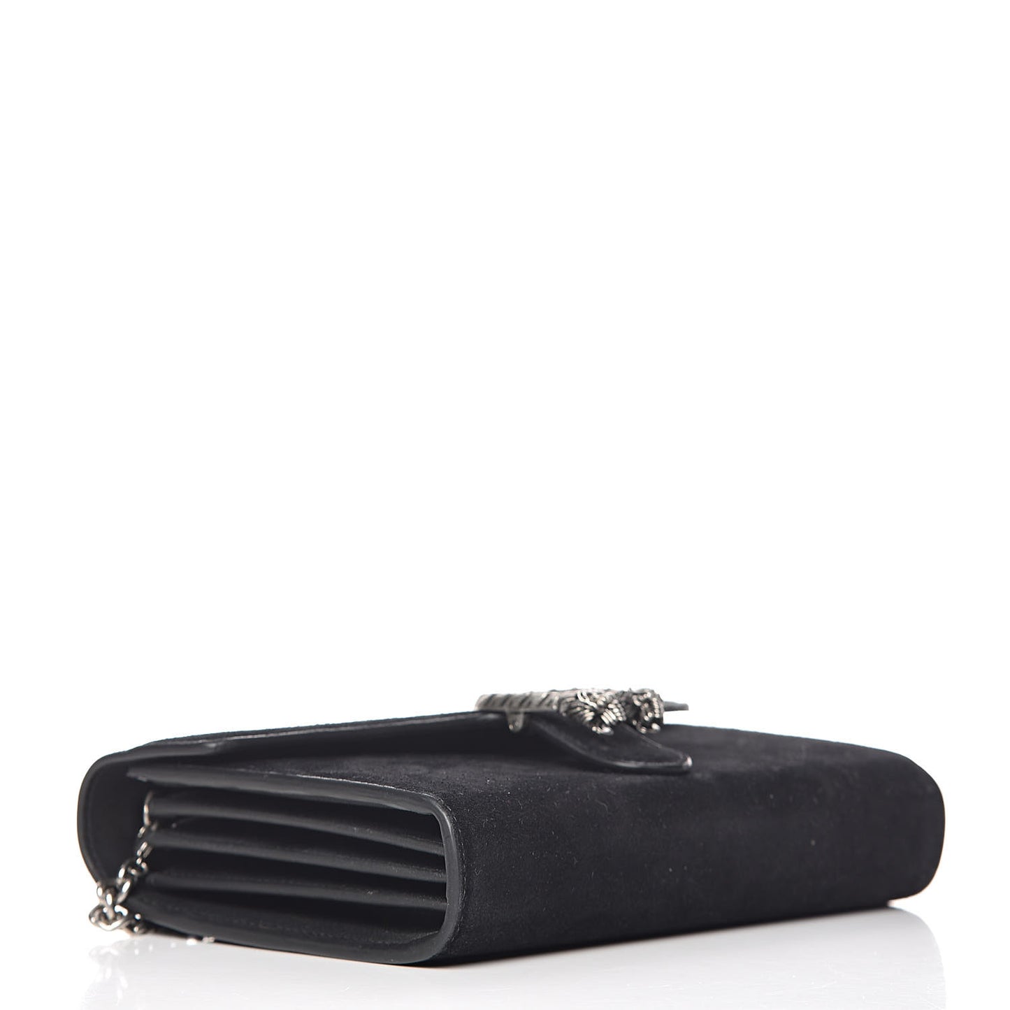 Suede Mini Dionysus Chain Wallet Black