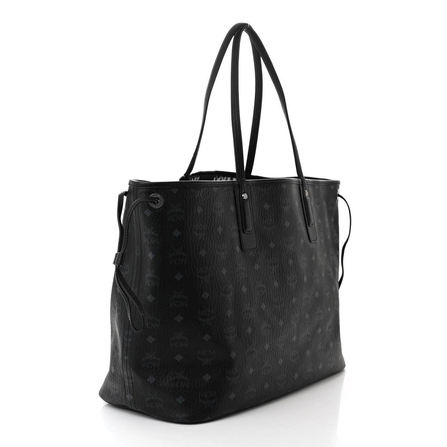 MCM Visetos Large Liz Reversible Shopper Tote Black 4 of 16