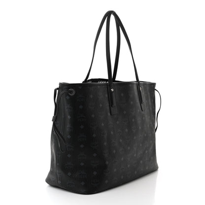 MCM Visetos Large Liz Reversible Shopper Tote Black 4 of 16