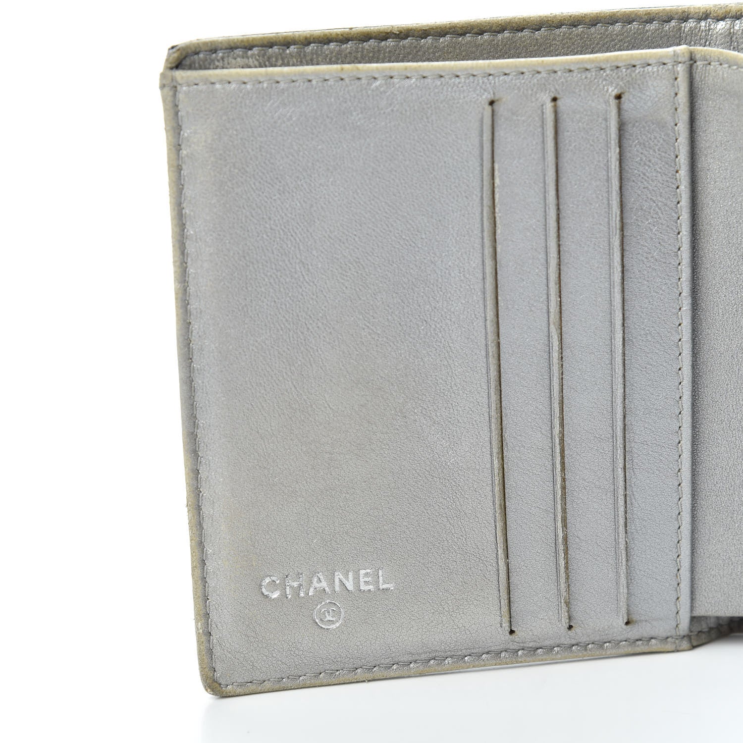 Chanel Lambskin Camellia Embossed French Wallet Black 6 of 7