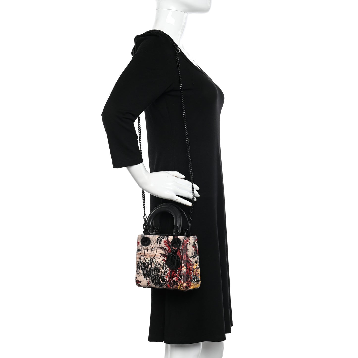 Canvas Embroidered Mini Lady Dior Multicolor