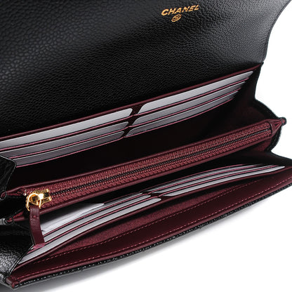 Chanel Caviar Quilted Large Gusset Flap Wallet Black 8 of 9