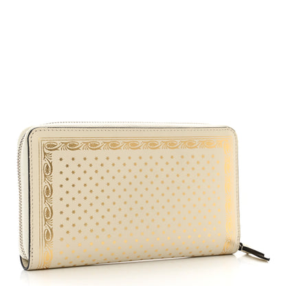 Gucci X SEGA Calfskin GUCCY Stars Zip Around Wallet Mystic White Gold 3 of 13