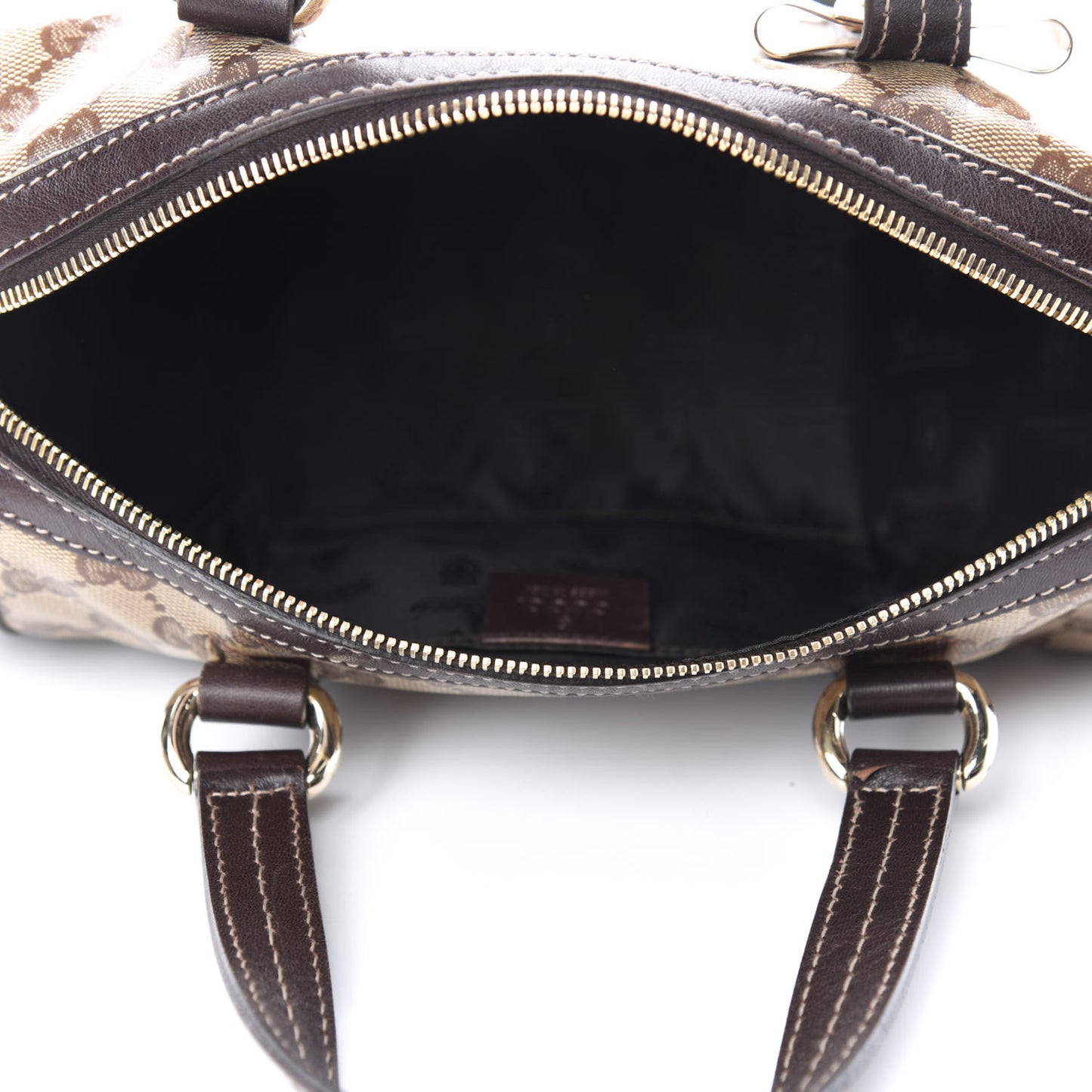 Crystal Monogram Duchessa Small Boston Bag Brown