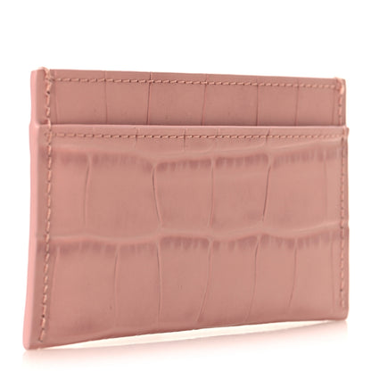Chanel Calfskin Crocodile Embossed Crococo Card Holder Light Pink 3 of 8