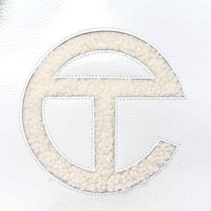 Telfar X UGG Crinkle Patent Shearling Medium Shopping Bag White 8 of 10
