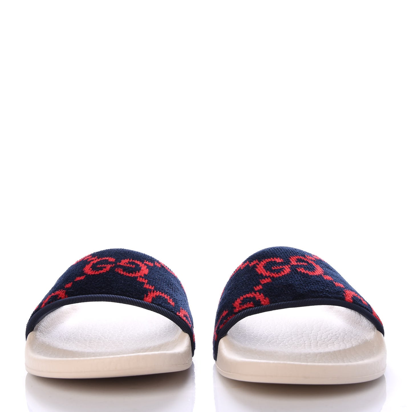 Terry Cloth GG Monogram Slide Sandals 37 Blue Red