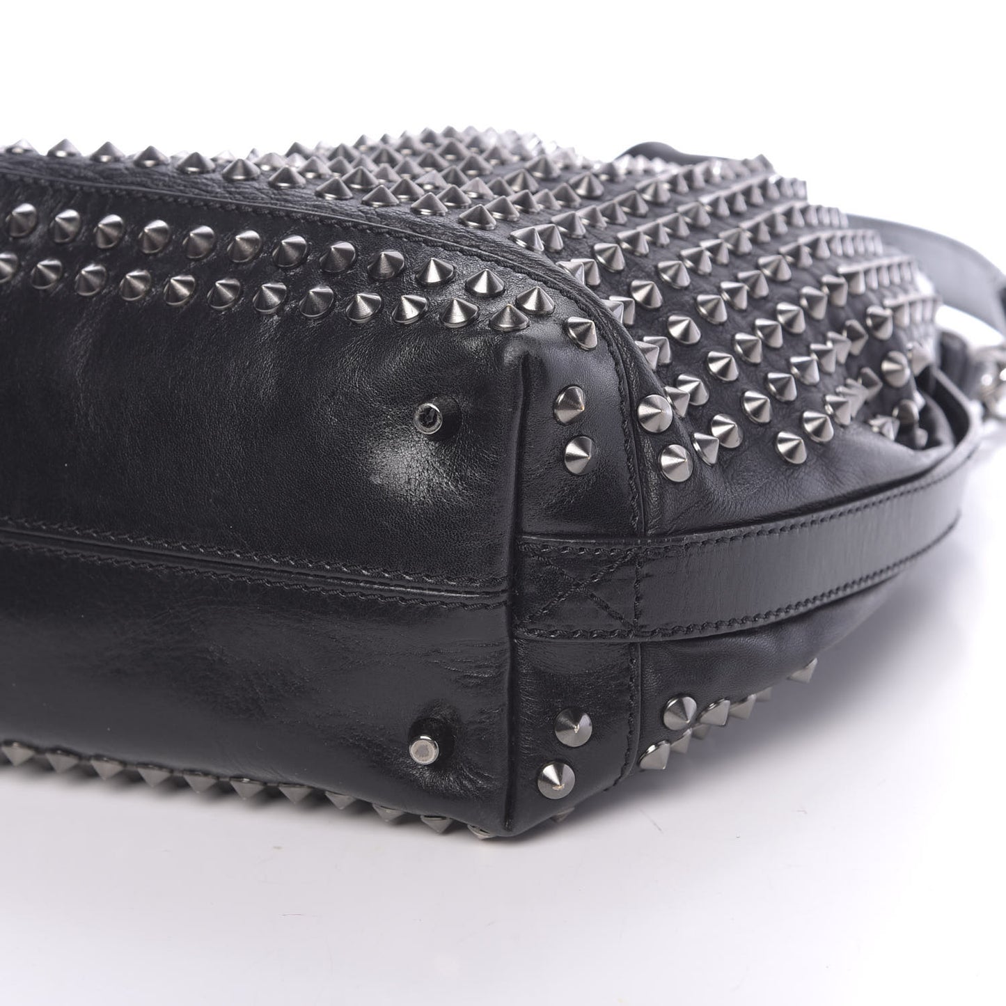 Prorsum Calfskin Studded Shoulder Bag Black
