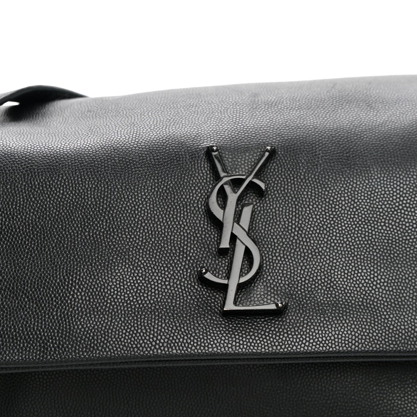 Grain De Poudre Medium West Hollywood Monogram Fold-Over Black