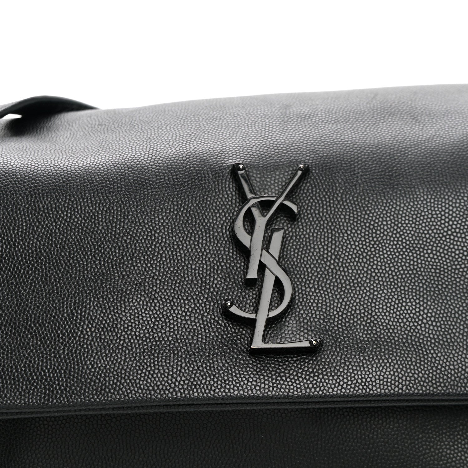 Saint Laurent Grain De Poudre Medium West Hollywood Monogram Fold-Over Black 7 of 9