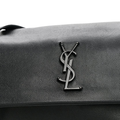 Saint Laurent Grain De Poudre Medium West Hollywood Monogram Fold-Over Black 7 of 9