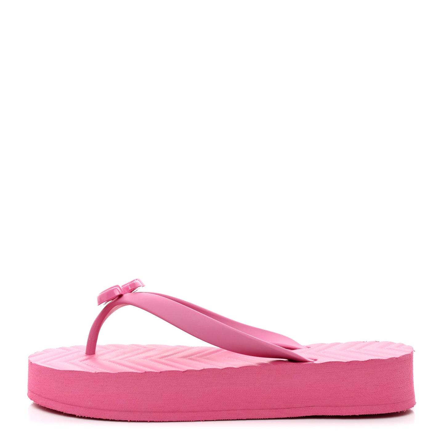 Rubber Chevron Womens GG Thong Sandals 36 Pink Tropical Flower