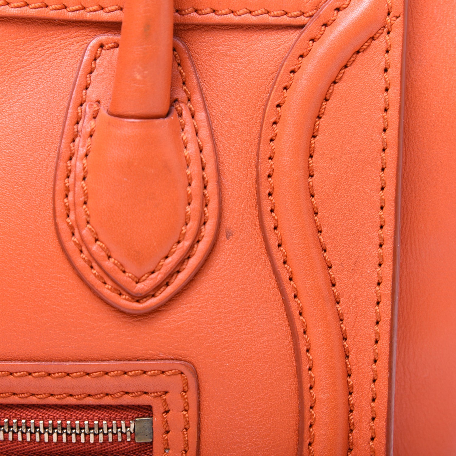 Celine Smooth Calfskin Nano Luggage Orange 16 of 20