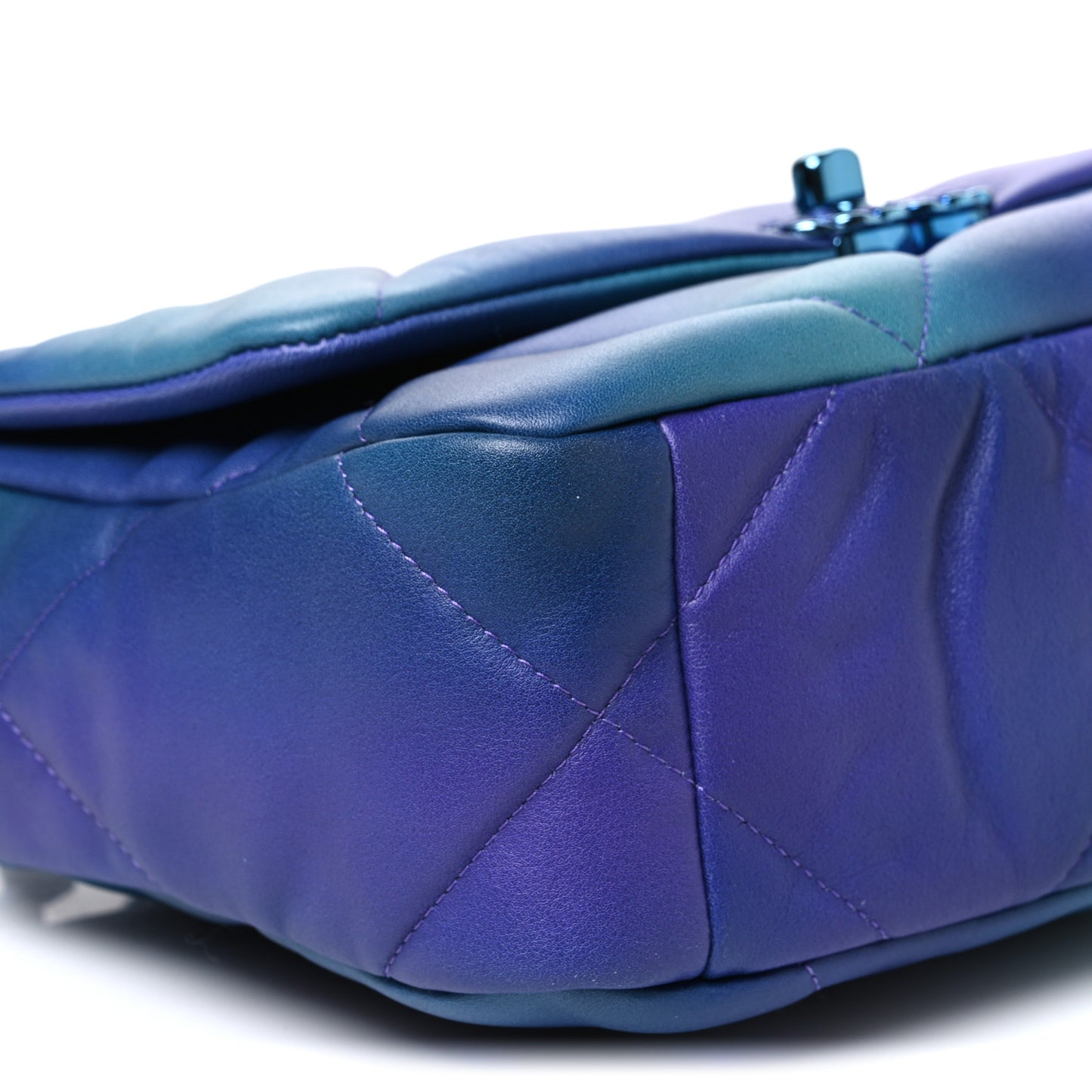 Tie Dye Calfskin Quilted Medium Chanel 19 Flap Blue Purple