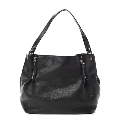 Burberry Grainy Calfskin House Check Medium Maidstone Black 1 of 10