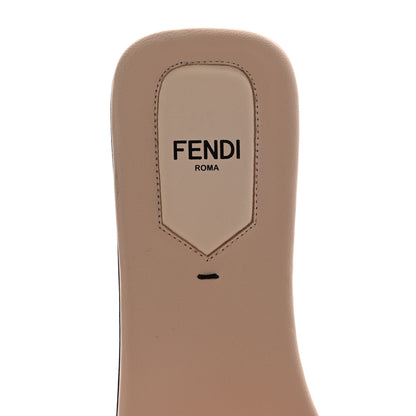 Fendi Metallic Vitello Lurex Studded Slide Sandals 37.5 Silver 5 of 8