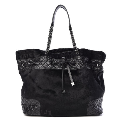 Chanel Pony Hair Quilted Drawstring Tote Black 1 of 10