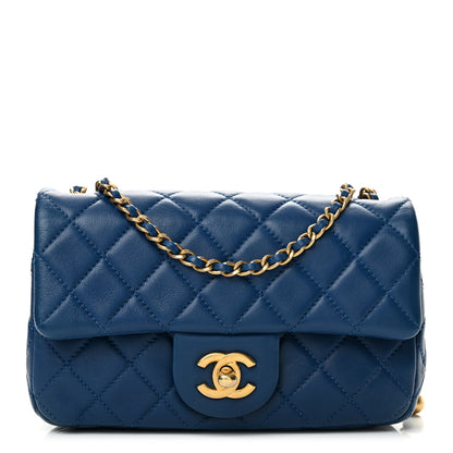 Chanel Lambskin Quilted Pearl Crush Mini Rectangular Flap Blue 1 of 13