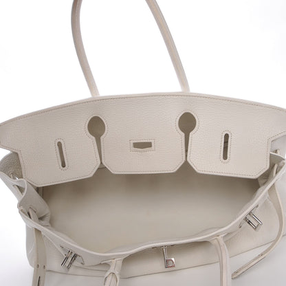 Hermes Taurillon Clemence JPG Birkin 42 White 9 of 33