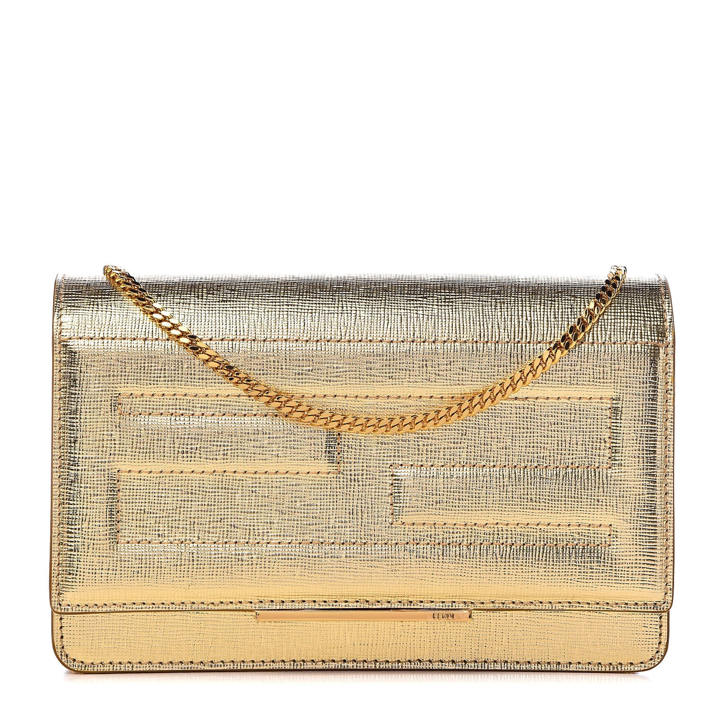 Vitello Mirror Elite Tube Wallet on Chain Gold