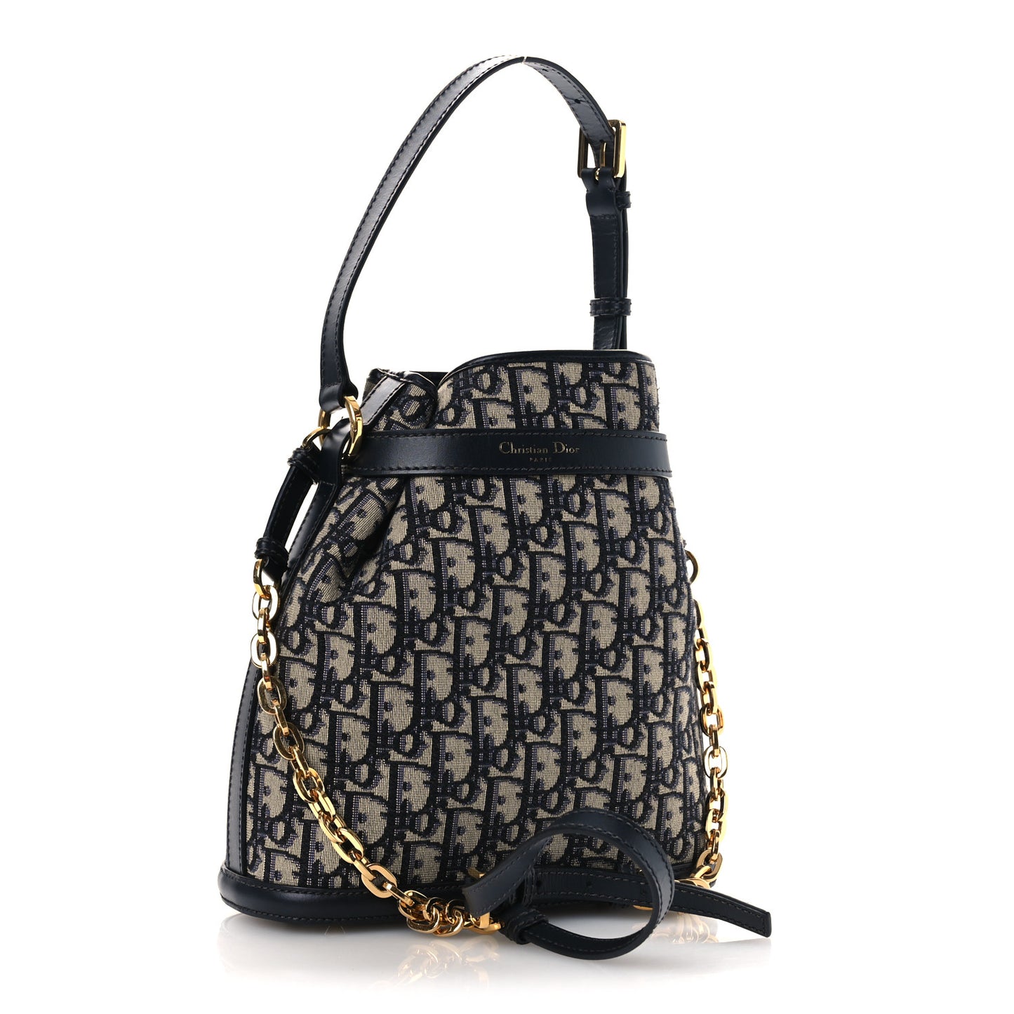 Oblique Calfskin Medium C'est Dior Bucket Bag Blue