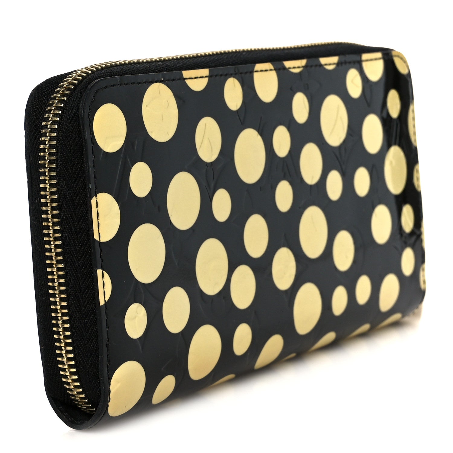 Louis Vuitton Vernis Kusama Infinity Dots Zippy Wallet Black 3 of 8
