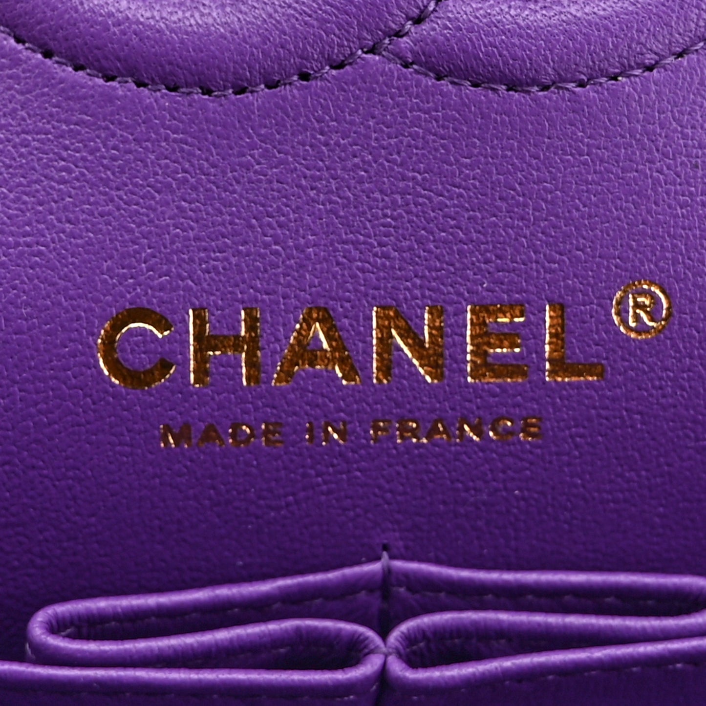 Caviar Quilted Small Double Flap Dark Purple