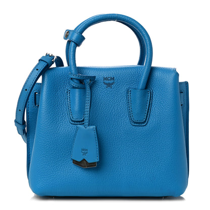 MCM Grained Calfskin Mini Milla Tote Sky Blue 1 of 8