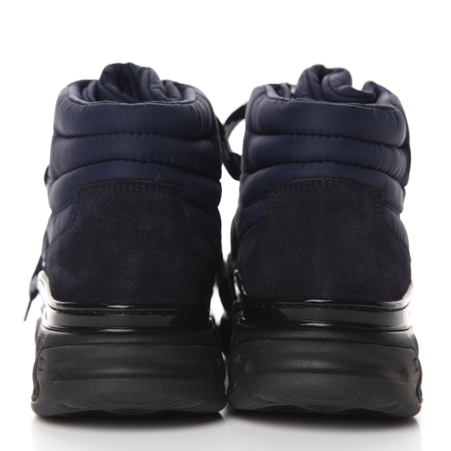 Fabric Calfskin Suede Womens CC Sneakers 37 Navy