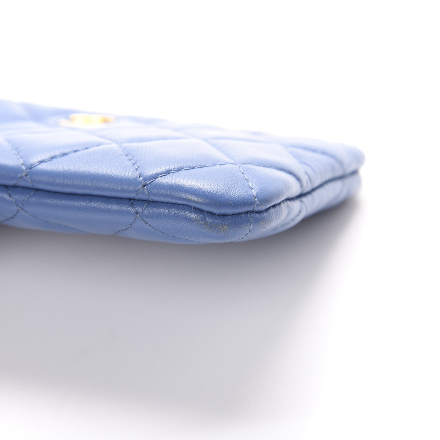 Chanel Lambskin Quilted Small Cosmetic Case Blue 7 of 11