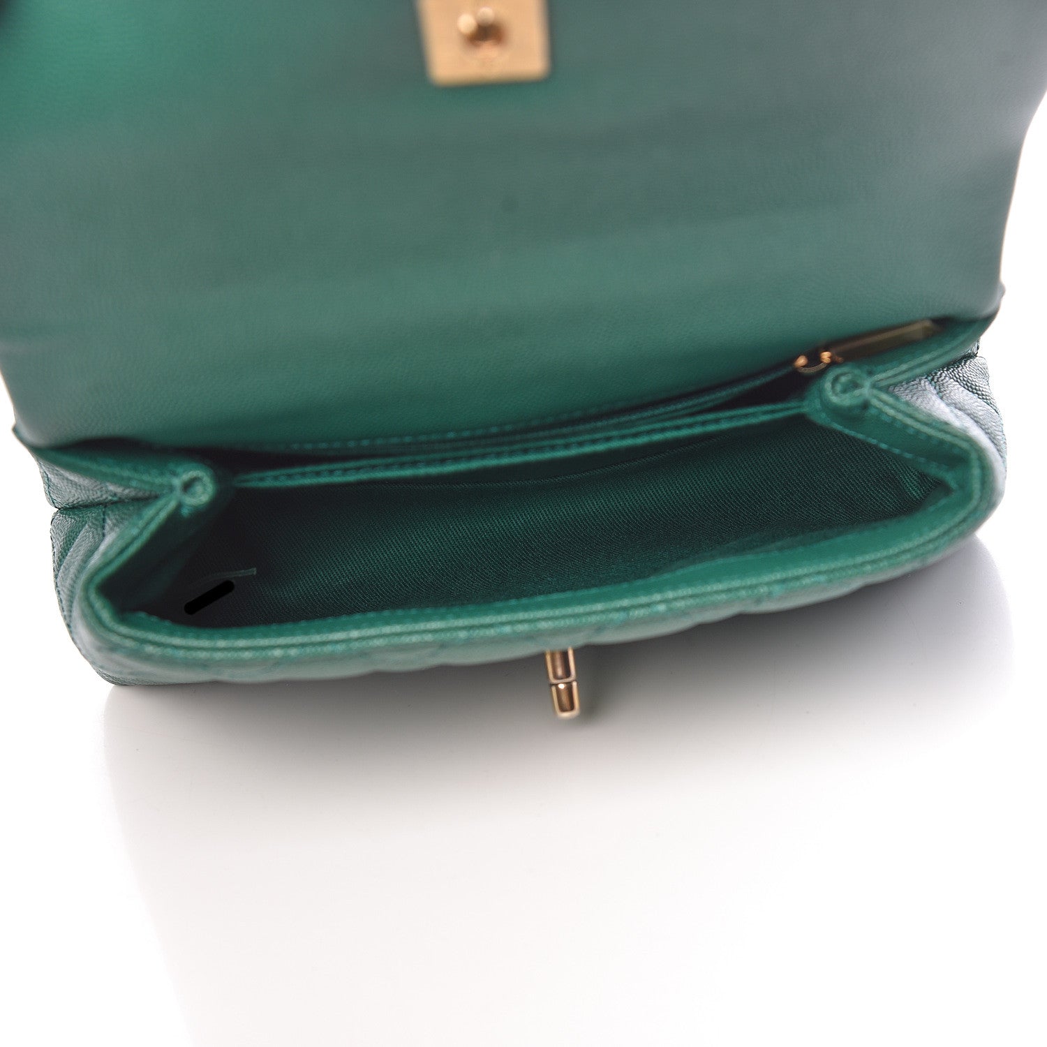 Chanel Caviar Quilted Mini Coco Handle Flap Green 5 of 11