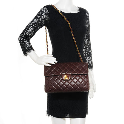 Chanel Lambskin Quilted Jumbo Flap Brown 2 of 10