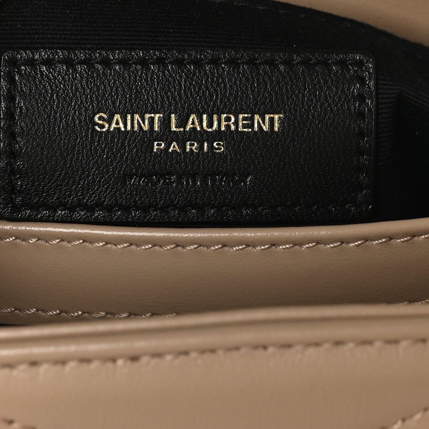 Saint Laurent Calfskin Y Quilted Monogram Toy Loulou Crossbody Bag Dark Beige 6 of 10