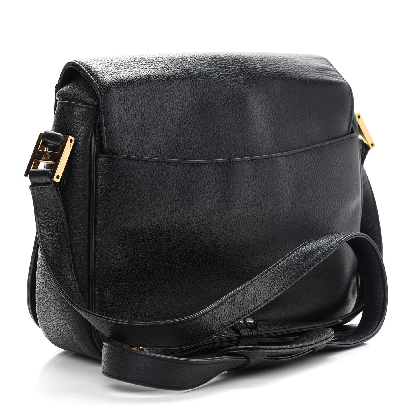 Grained Calfskin Studded Crossbody Bag Black