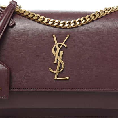Saint Laurent Calfskin Medium Monogram Sunset Bordeaux 10 of 10