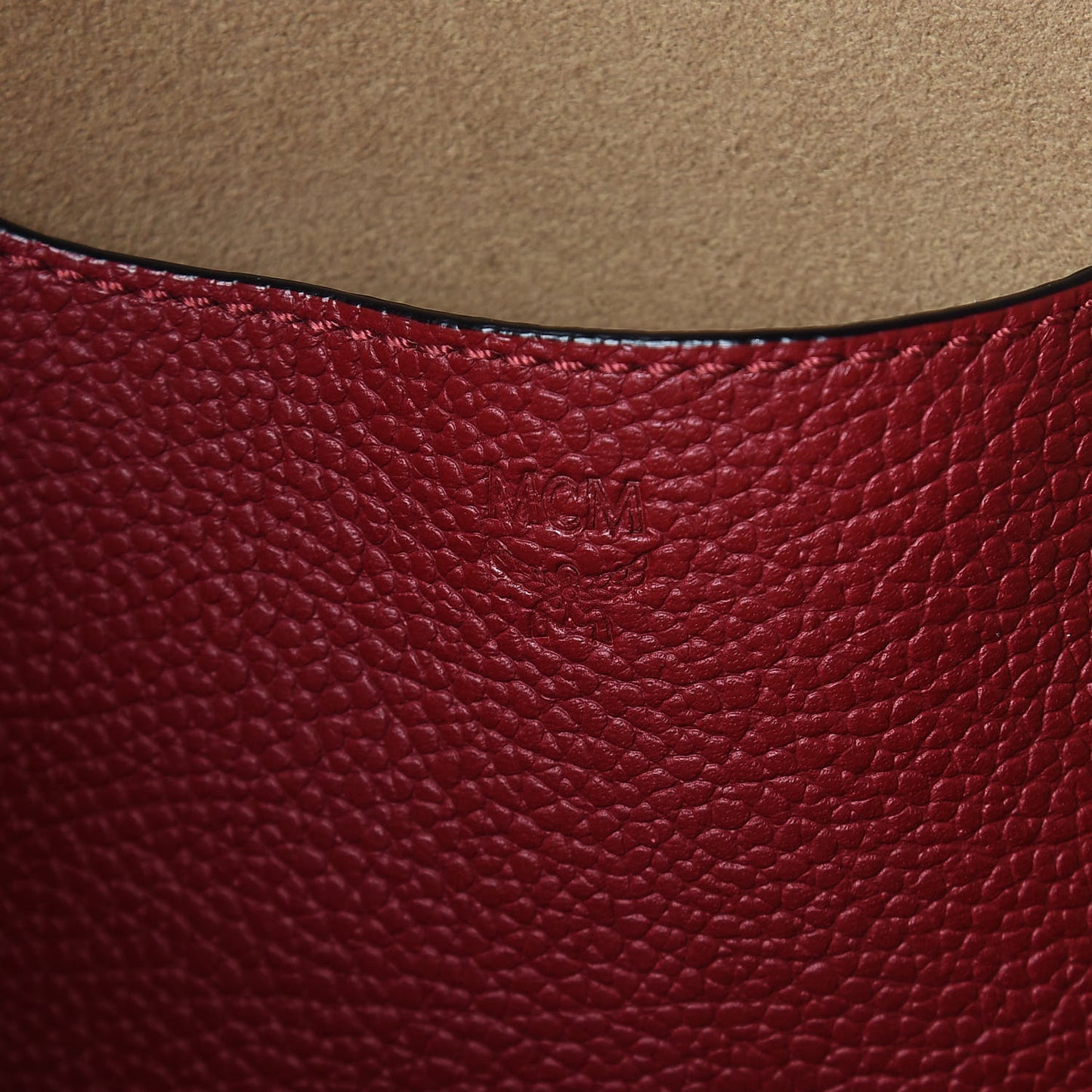 Pebbled Calfskin Tote Ruby