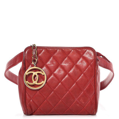 Chanel Lambskin Quilted Belt Bag 75 30 Red 1 of 14