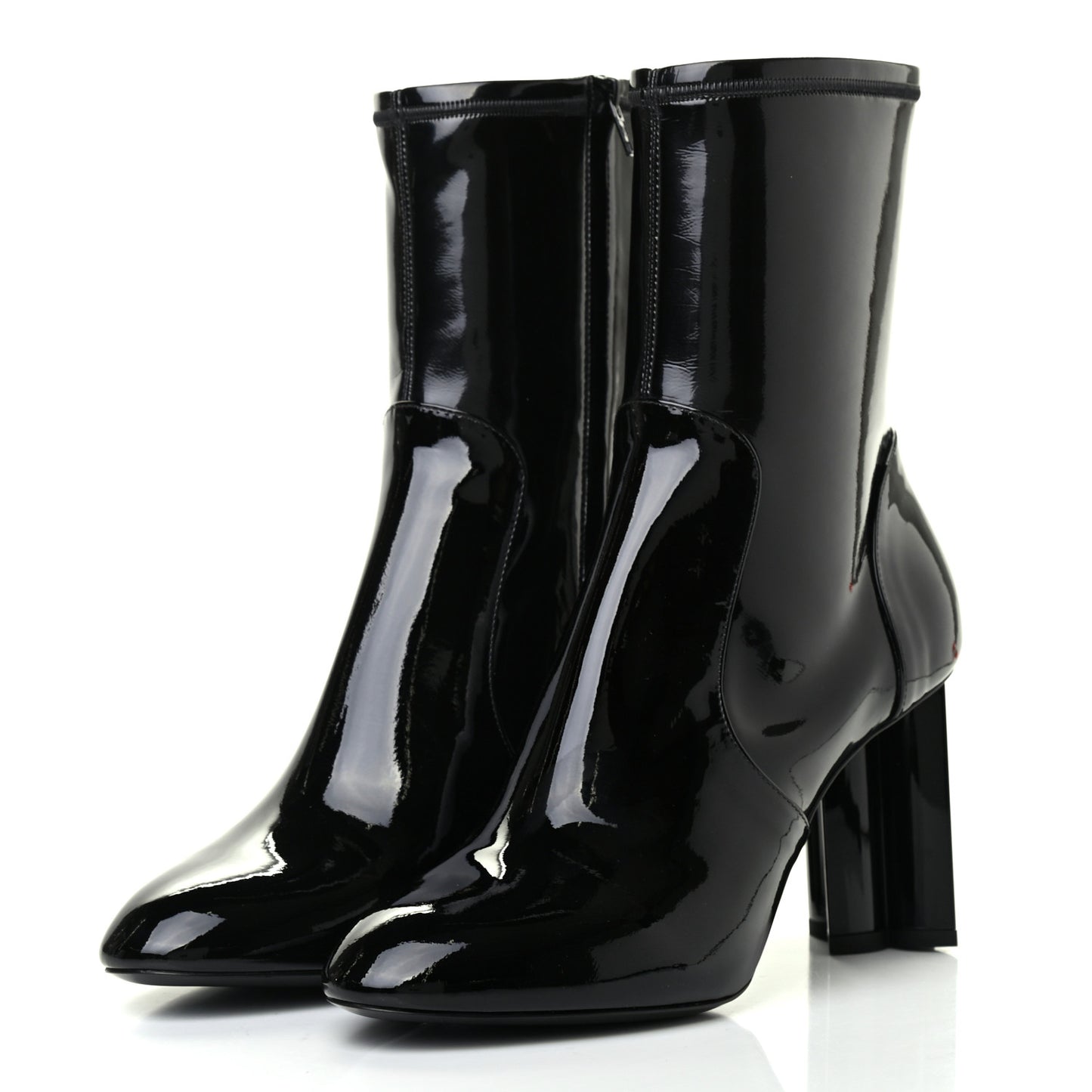 Patent Silhouette Ankle Boots 40 Black