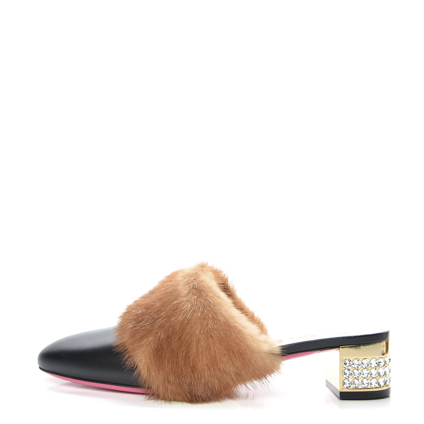 Mink Malaga Kid Crystal Candy Mules 39 Light Brown Black