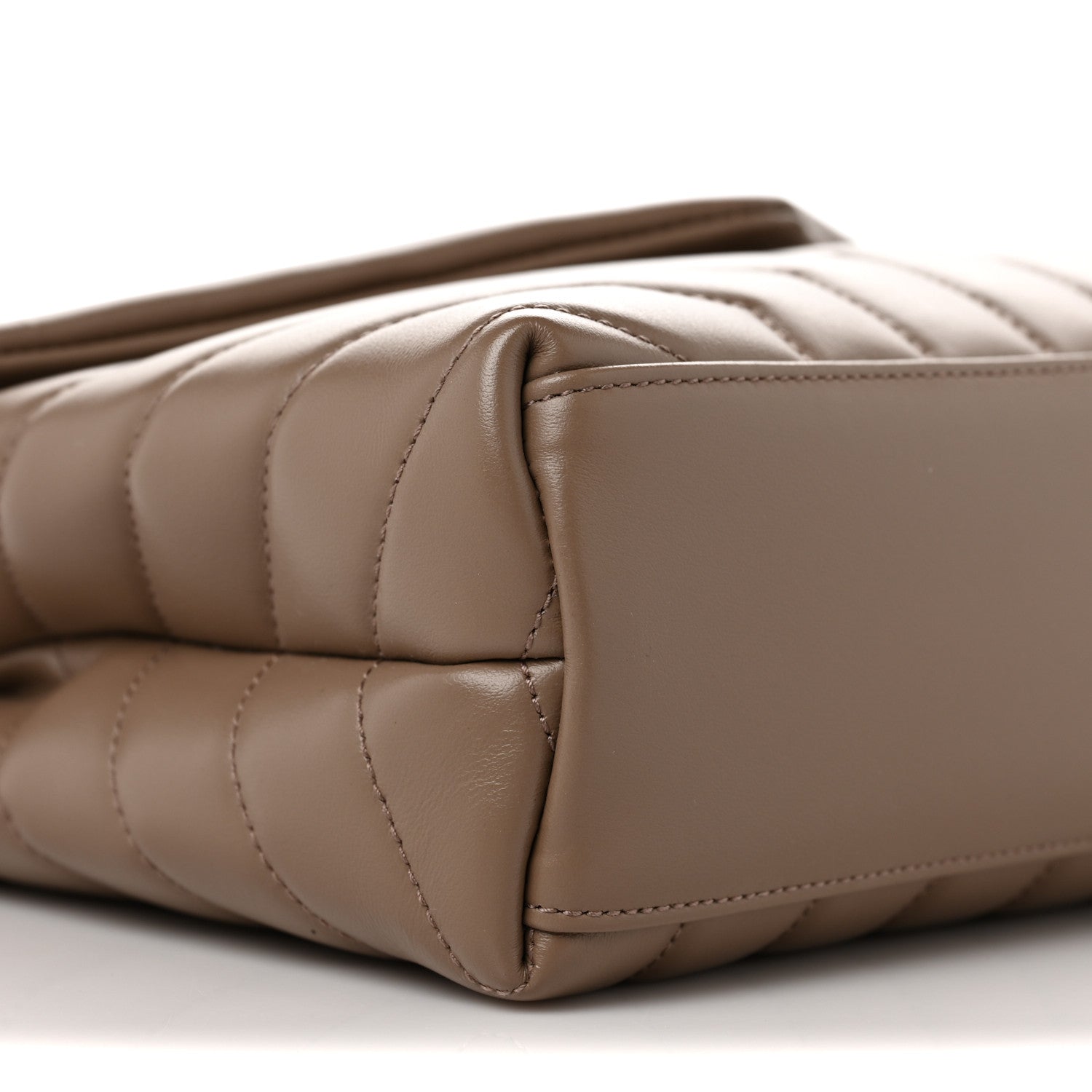 Saint Laurent Calfskin Y Quilted Monogram Small Loulou Chain Satchel Taupe 7 of 8