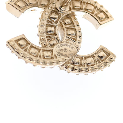 Chanel Crystal CC Earrings Light Gold 4 of 5