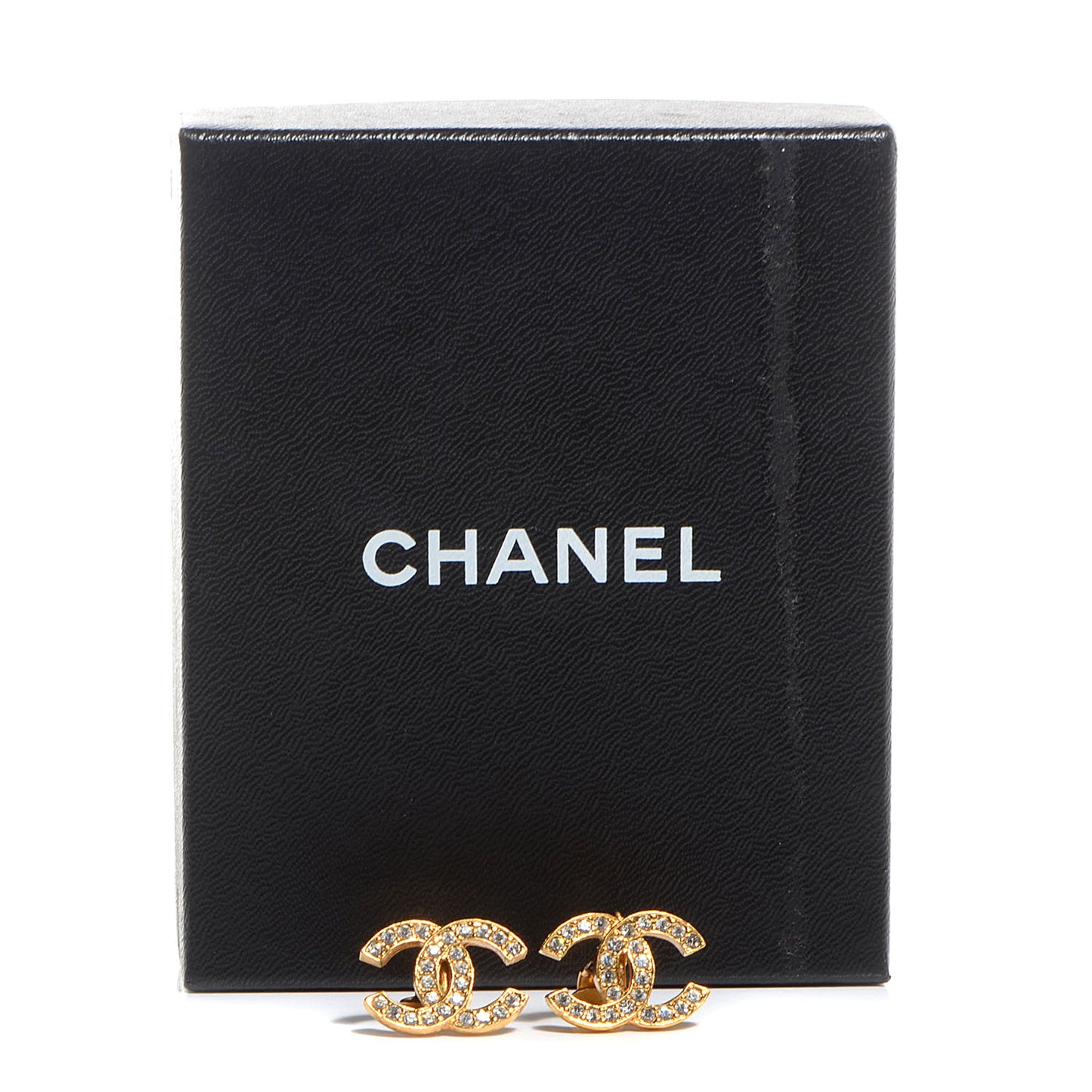 CC Crystal Clip On Earrings Gold
