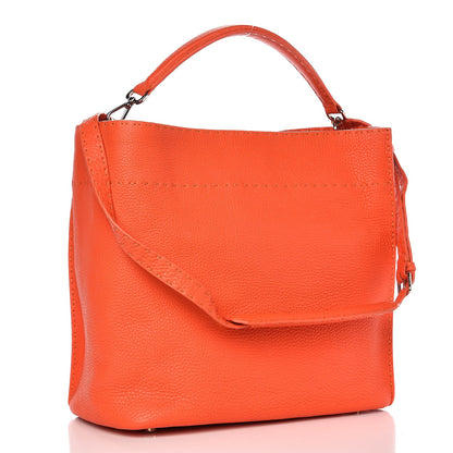 Fendi Cuoio Romano Selleria Large Anna Bucket Bag Arancio 4 of 8